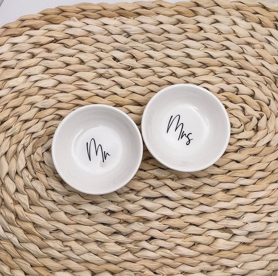 Mr and Mrs Jewelry Dishes