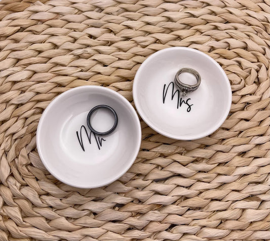 Mr and Mrs Jewelry Dishes